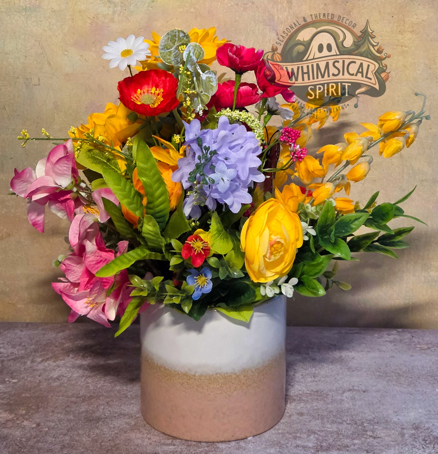 Sunwashed Meadow Garden - Spring Wildflower Centerpiece