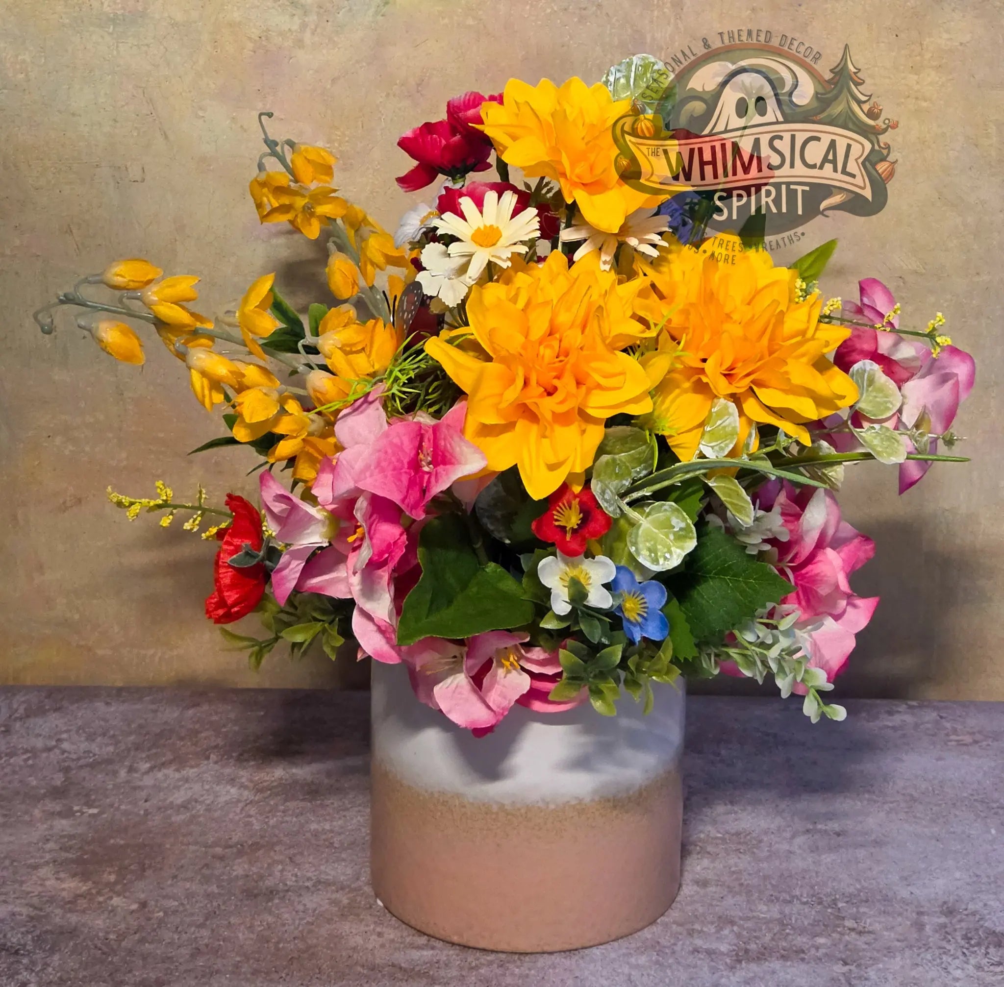 Sunwashed Meadow Garden - Spring Wildflower Centerpiece The Whimsical Spirit