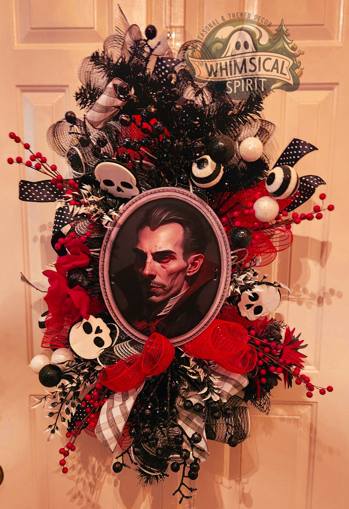 The Count’s Embrace - Gothic Dracula Halloween Evergreen Swag The Whimsical Spirit
