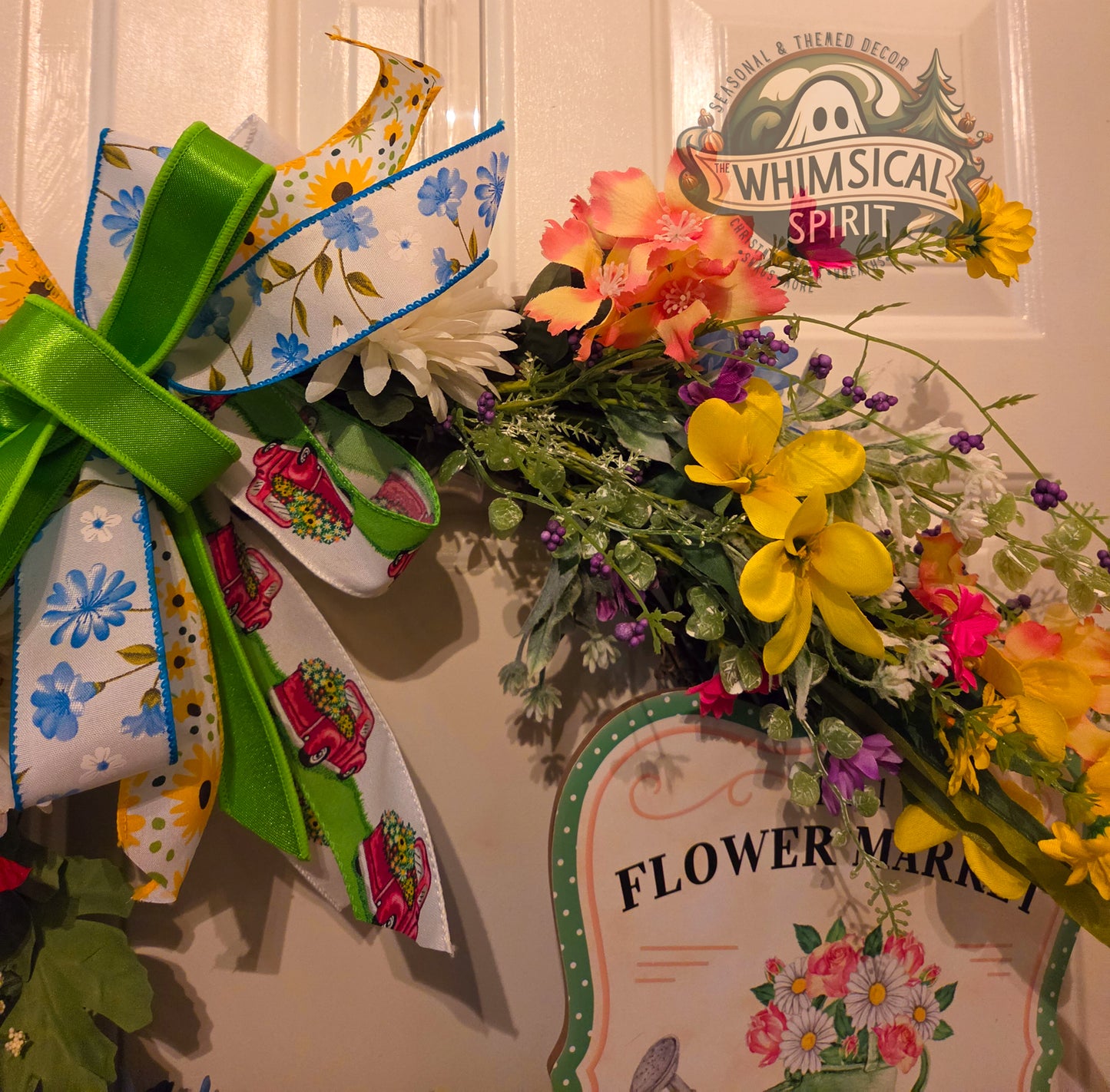 The Garden Market Welcome - Springtime Flower Front Door Wreath