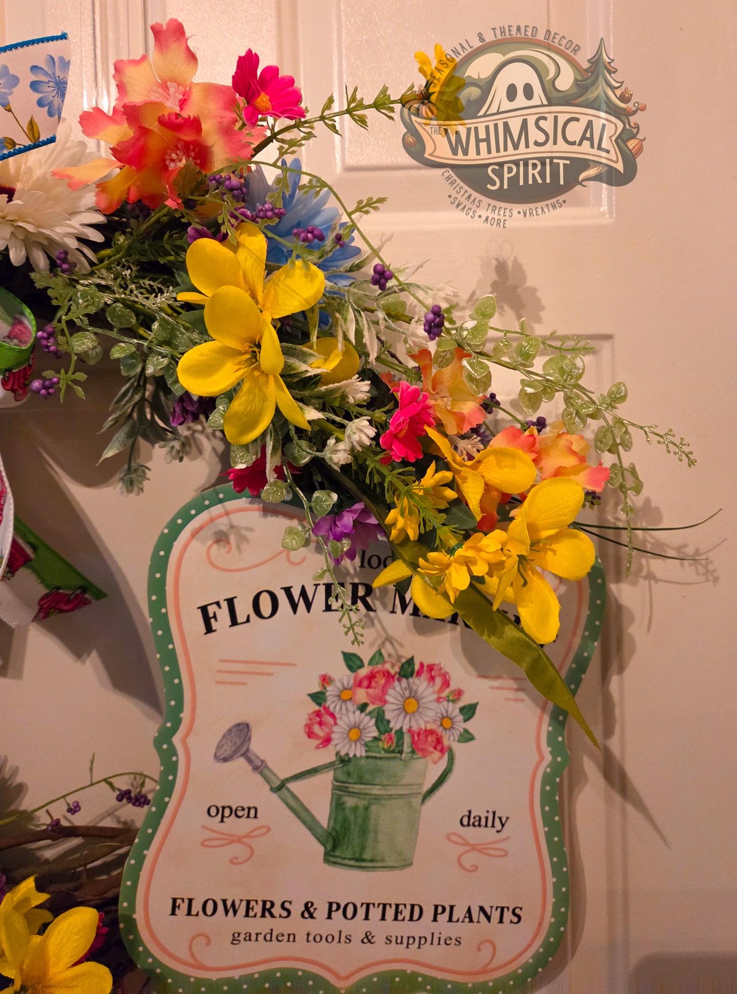 The Garden Market Welcome - Springtime Flower Front Door Wreath