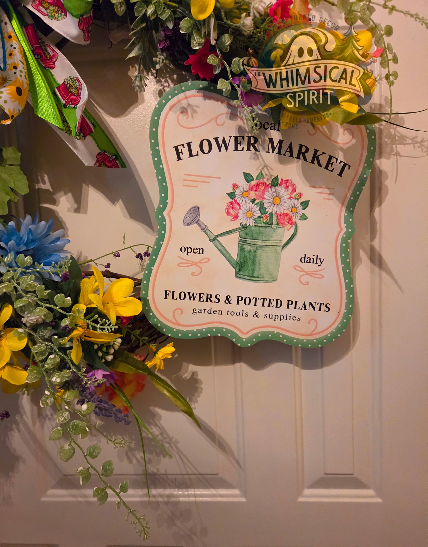 The Garden Market Welcome - Springtime Flower Front Door Wreath