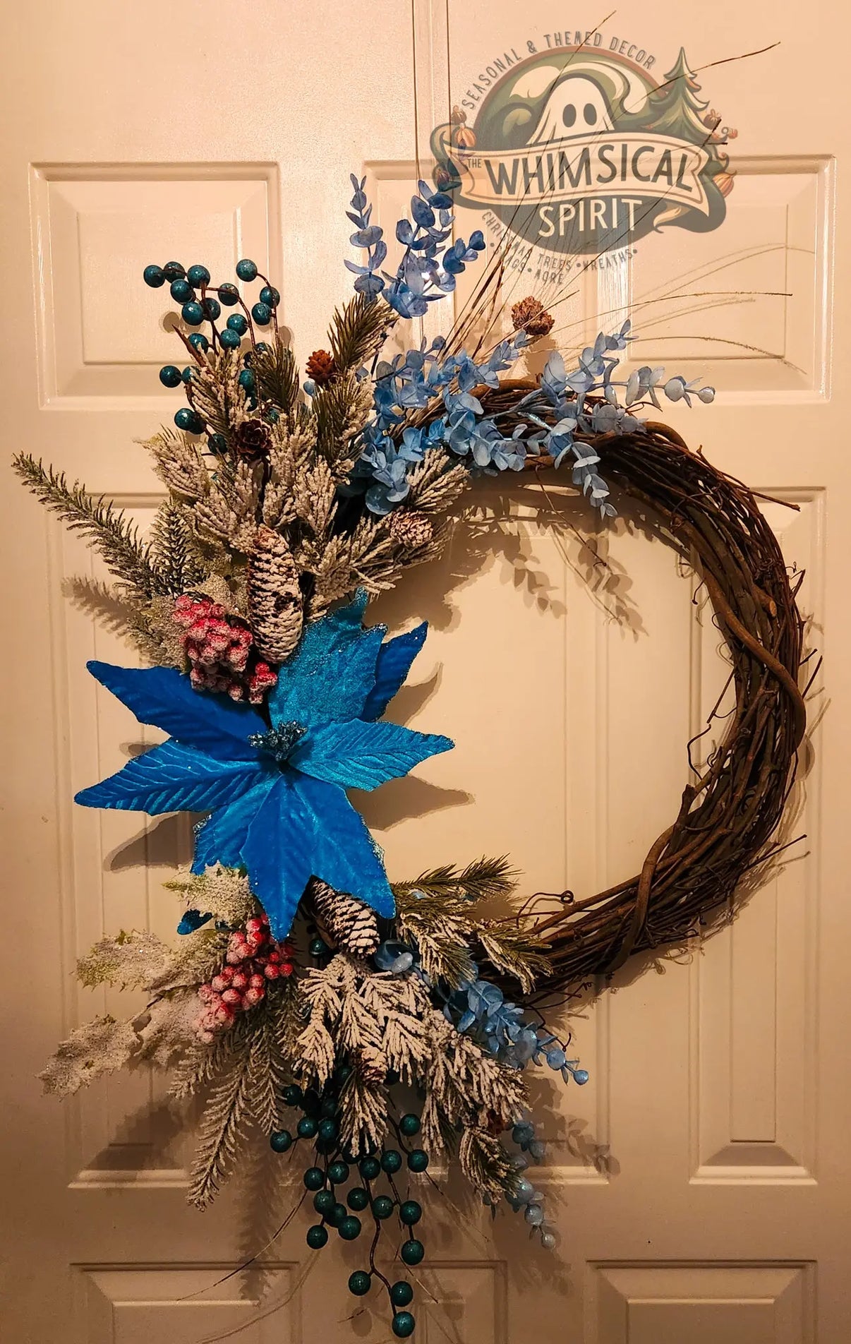 Winter's Whisper - Christmas Winter Grapevine Wreath The Whimsical Spirit