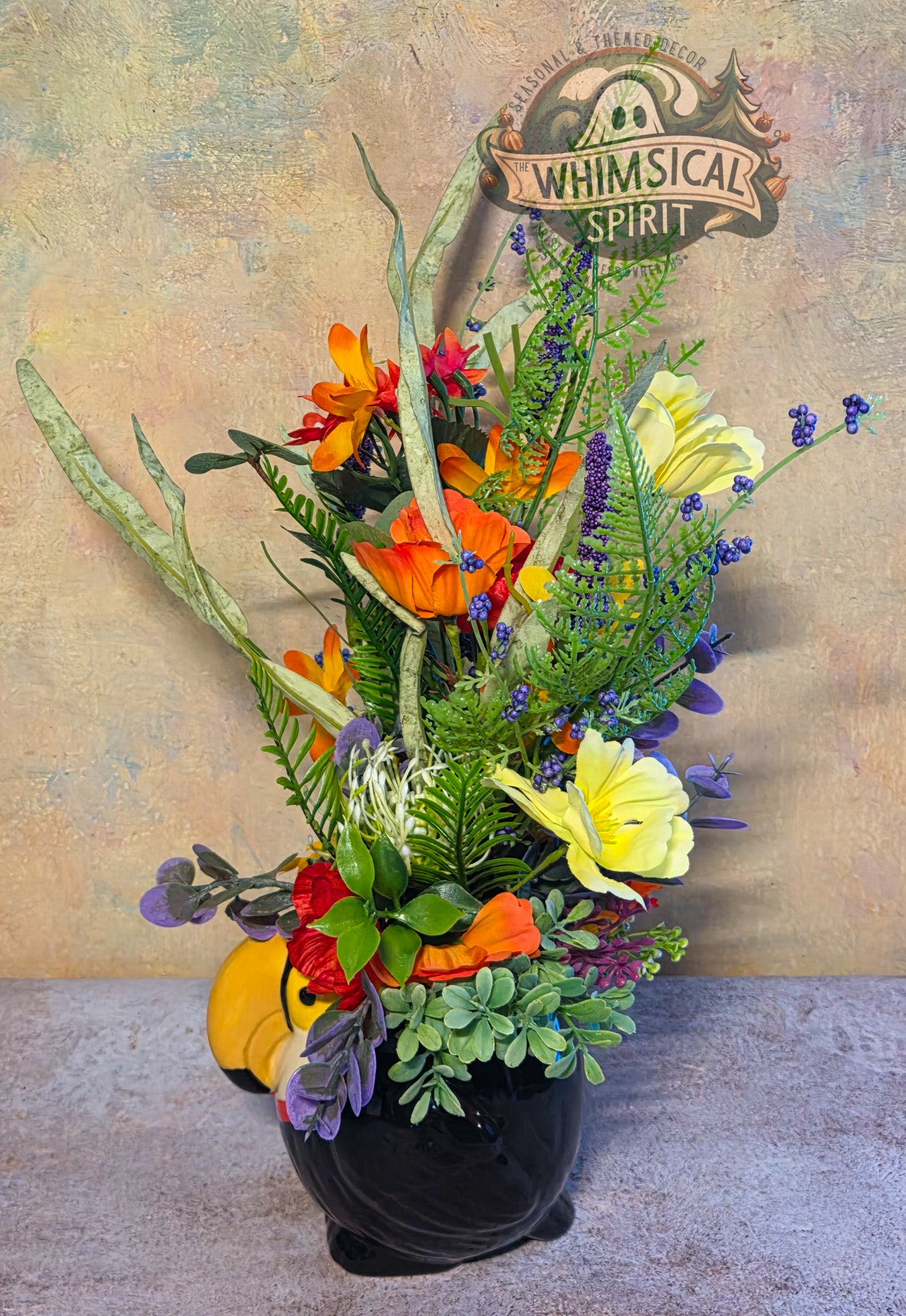 Tropical Canopy Garden - Summer Tropical-Themed Toucan Floral Centerpiece