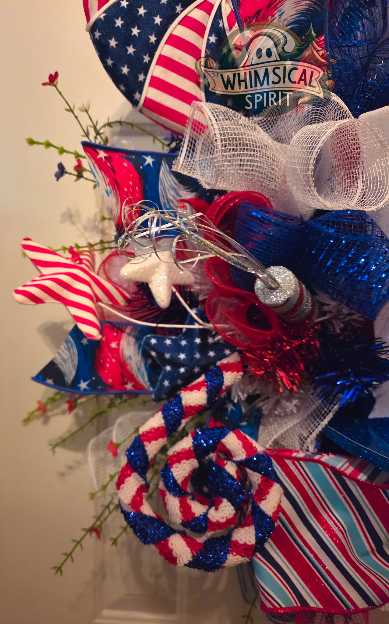 Uncle Sam’s Star-Spangled Welcome - America 250 4th of July Patriotic Front Door Wreath