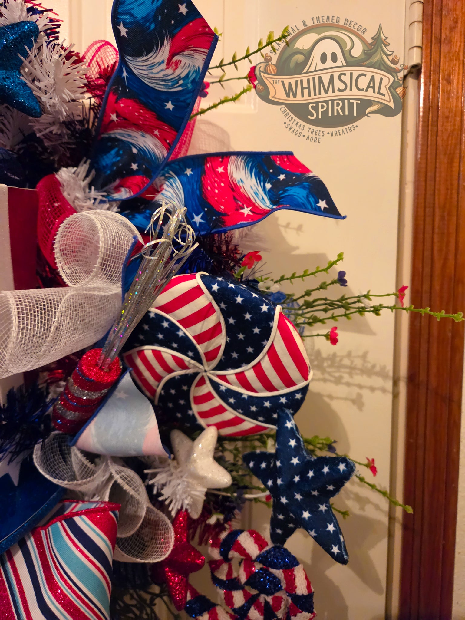 Uncle Sam’s Star-Spangled Welcome - America 250 4th of July Patriotic Front Door Wreath