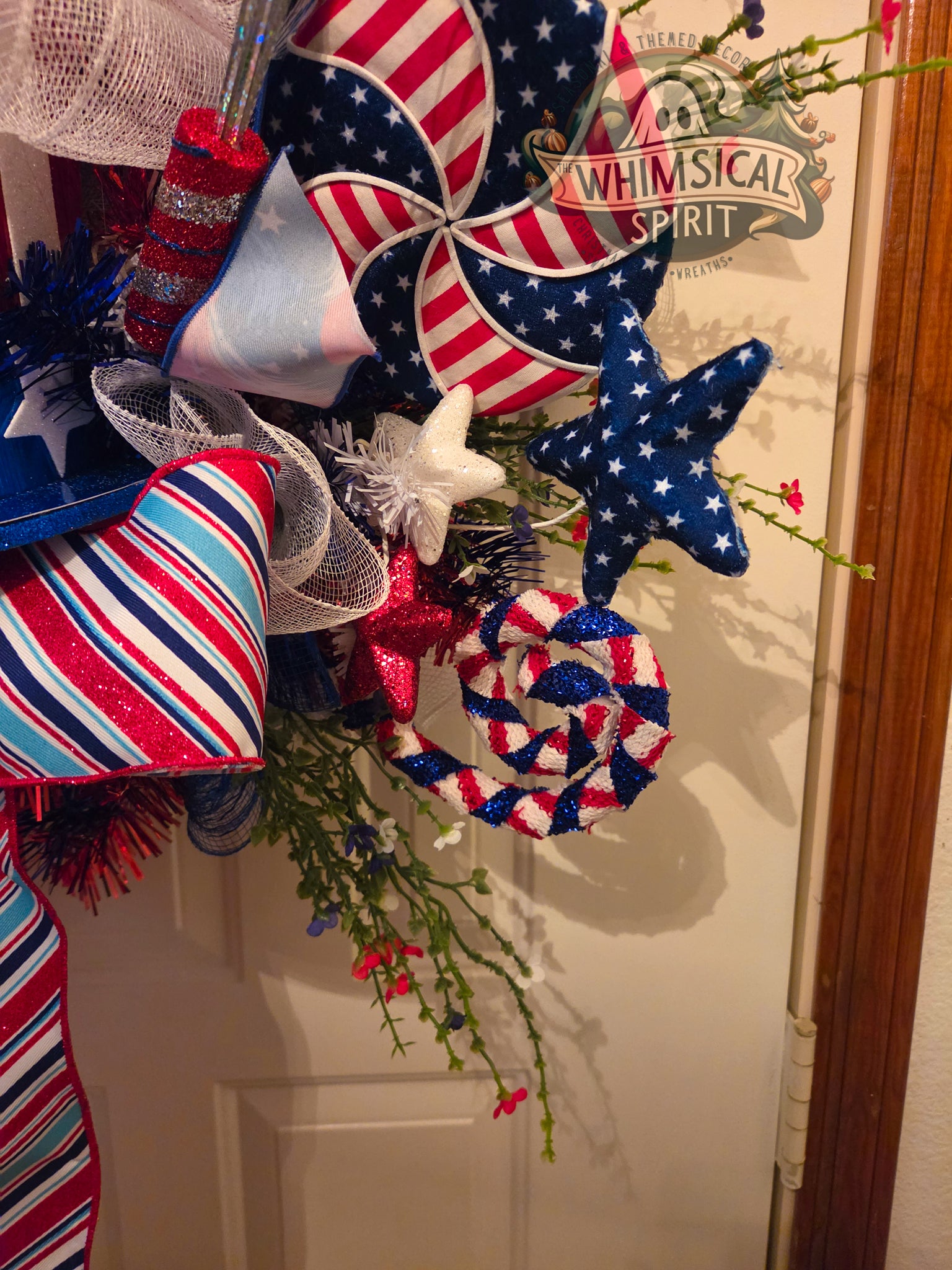 Uncle Sam’s Star-Spangled Welcome - America 250 4th of July Patriotic Front Door Wreath