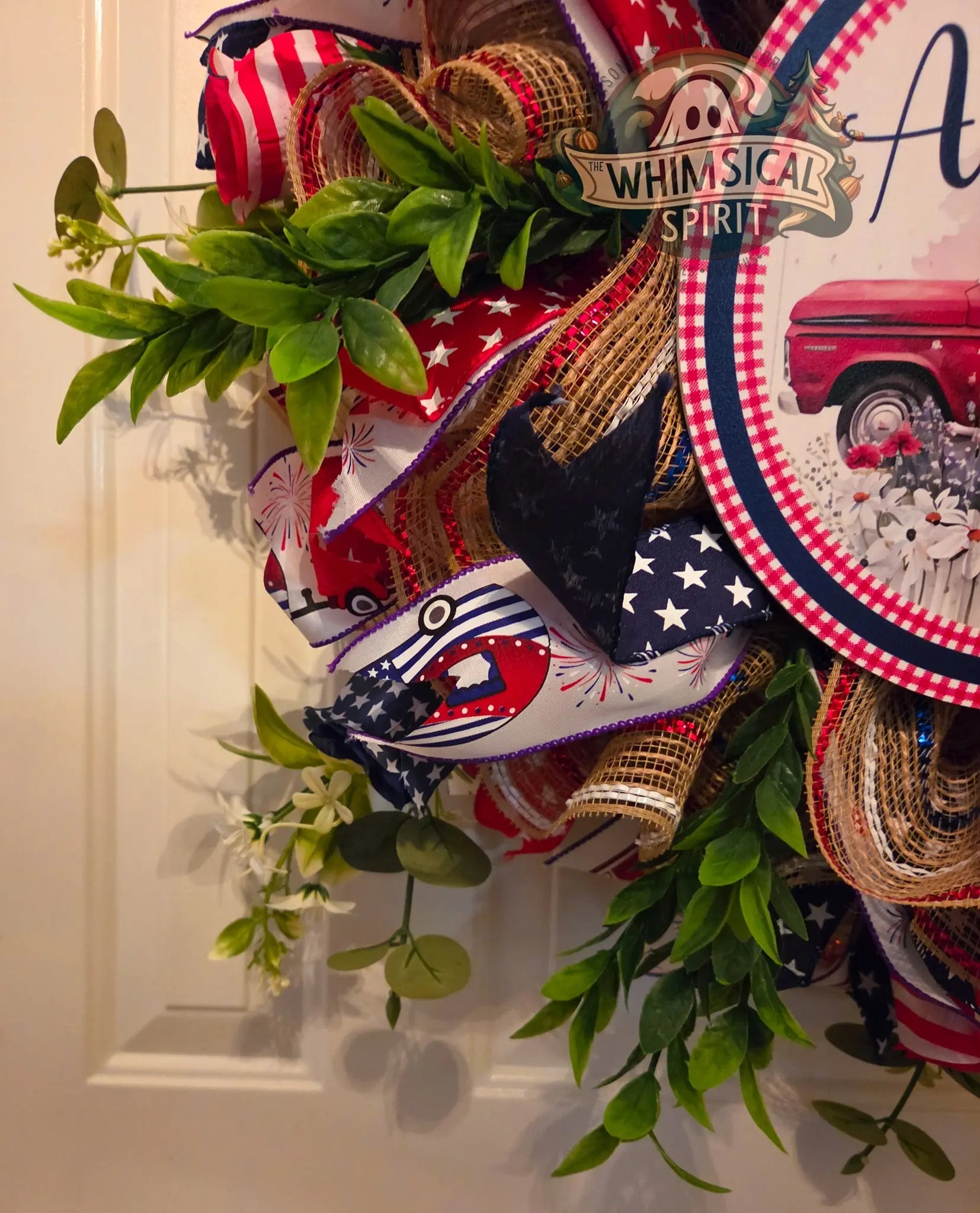 Vintage Glory Welcome - America 250 4th of July Patriotic Mesh Wreath The Whimsical Spirit