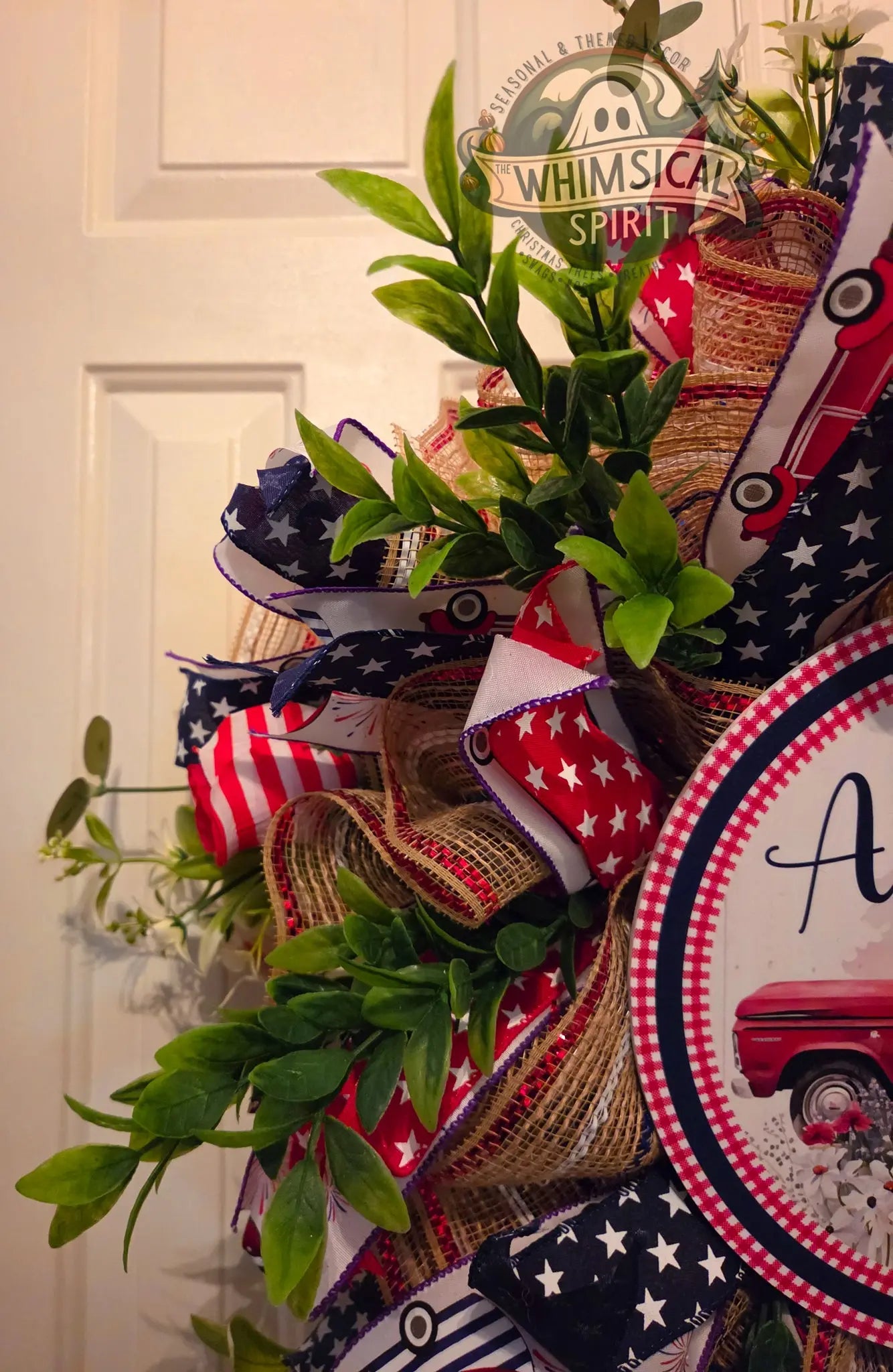 Vintage Glory Welcome - America 250 4th of July Patriotic Mesh Wreath The Whimsical Spirit