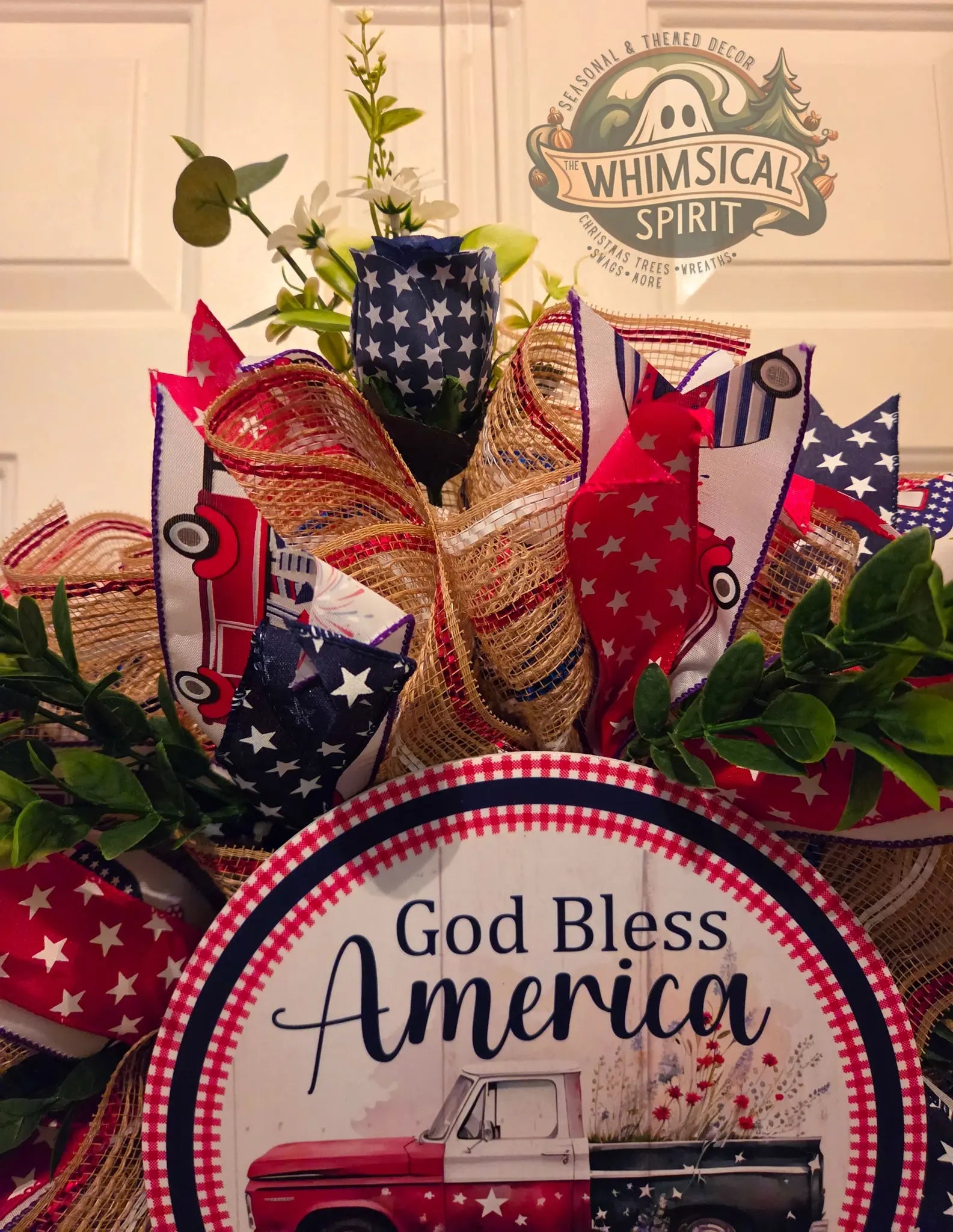 Vintage Glory Welcome - America 250 4th of July Patriotic Mesh Wreath The Whimsical Spirit