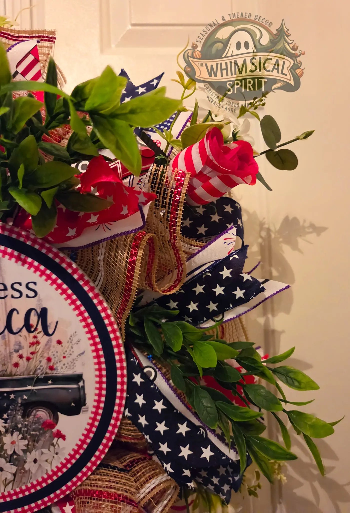 Vintage Glory Welcome - America 250 4th of July Patriotic Mesh Wreath The Whimsical Spirit