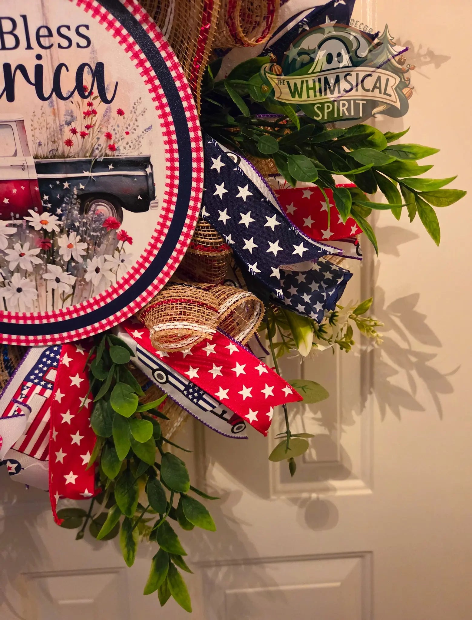 Vintage Glory Welcome - America 250 4th of July Patriotic Mesh Wreath The Whimsical Spirit
