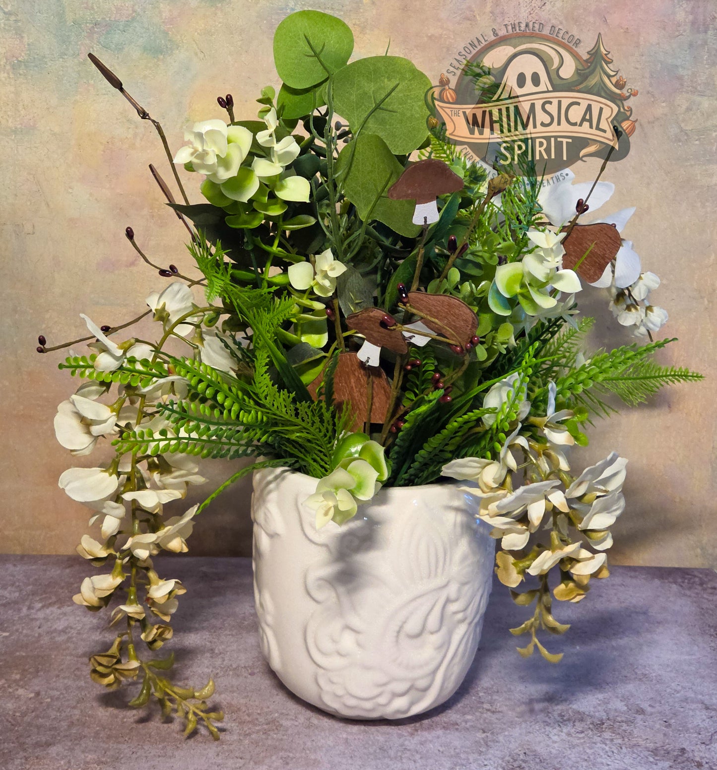 Woodland Whisper Garden - Mushroom Greenery Everyday Centerpiece