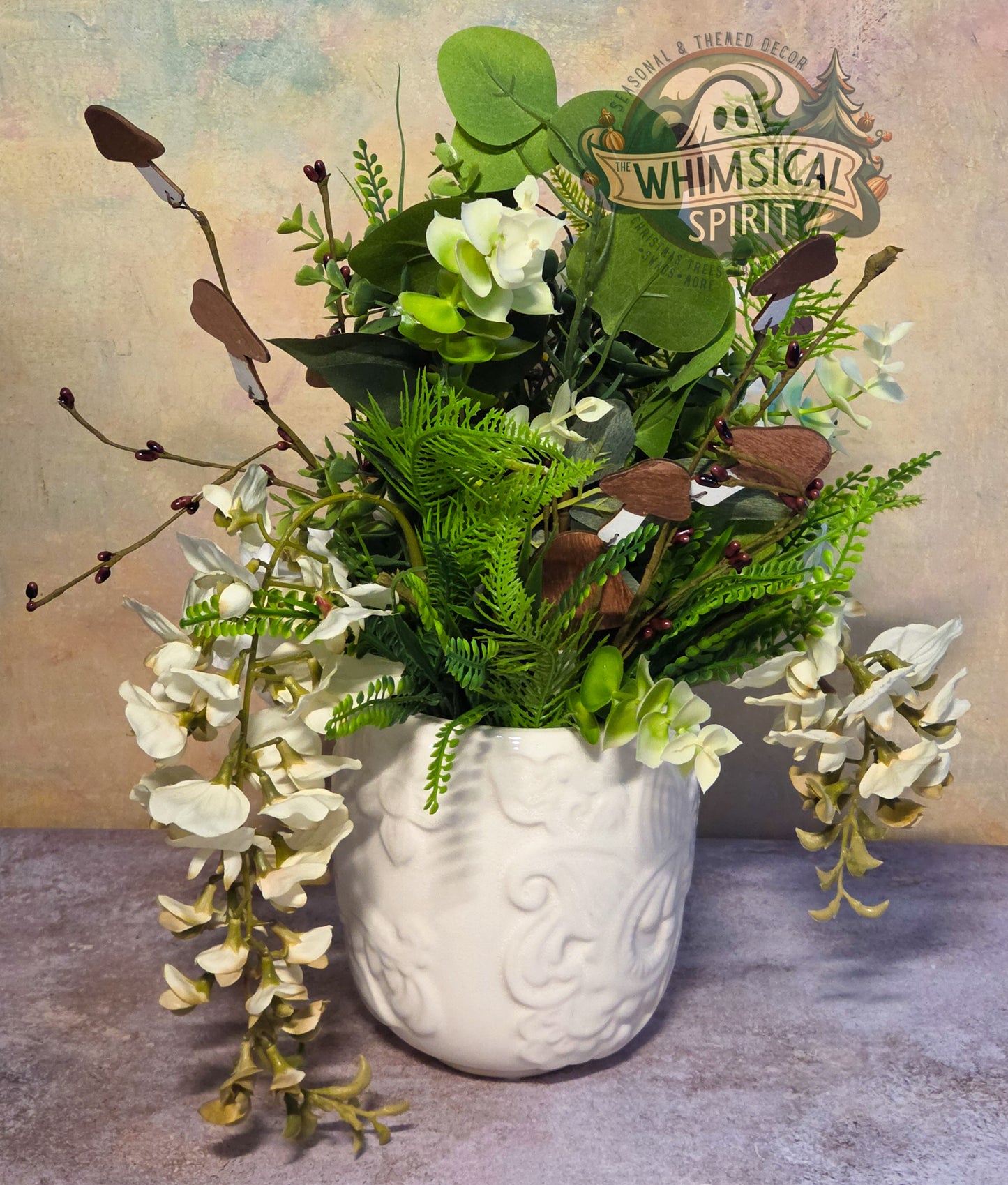 Woodland Whisper Garden - Mushroom Greenery Everyday Centerpiece