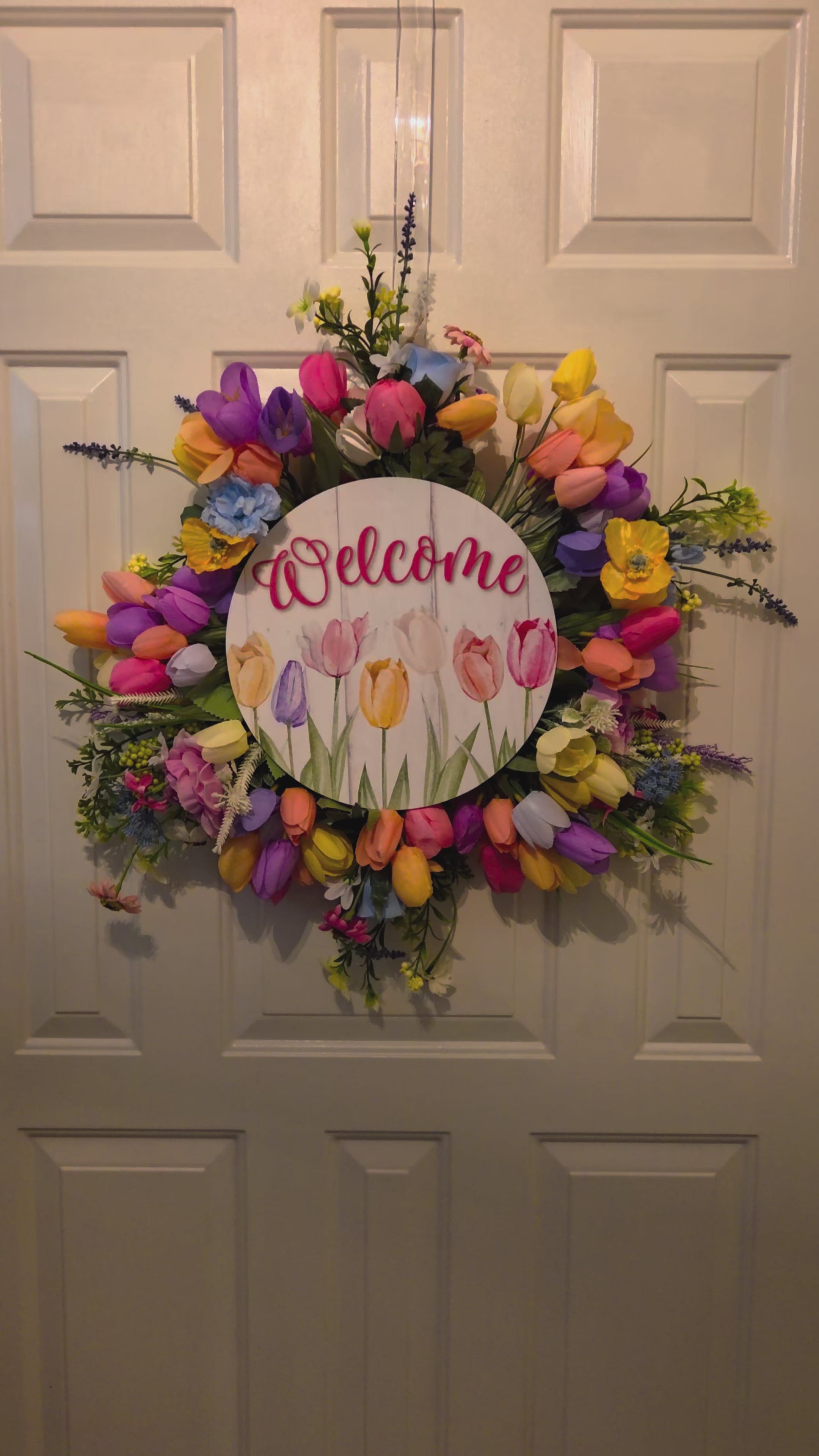 Meadow Bloom Welcome - Floral Tulip Bloom Everyday Welcome Wreath