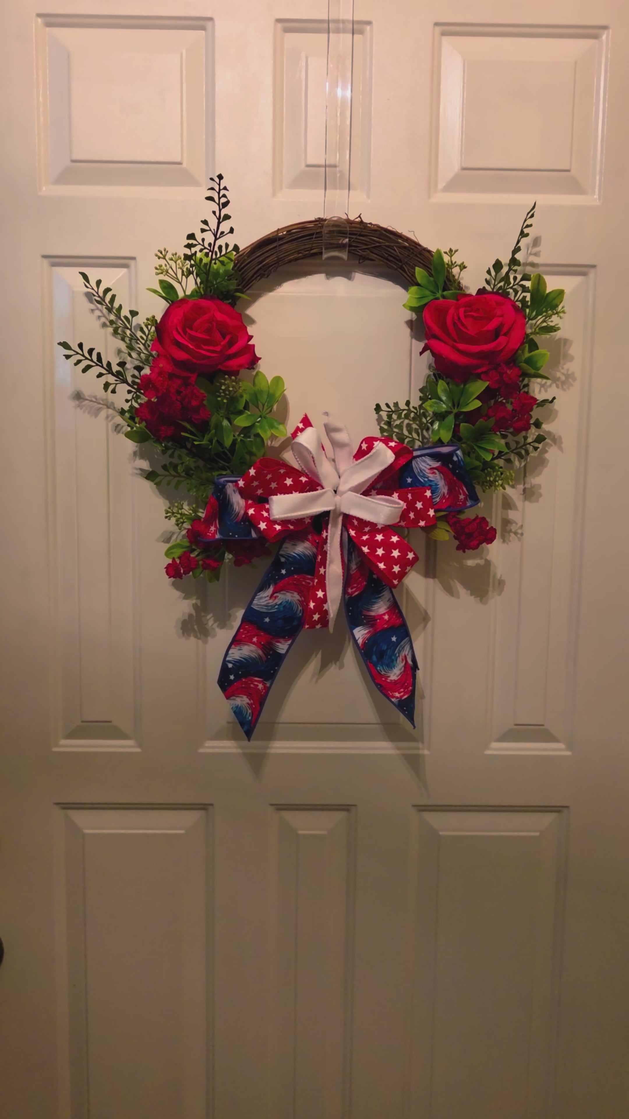 Patriot’s Rose Welcome - America 250 4th of July Patriotic Floral Wreath